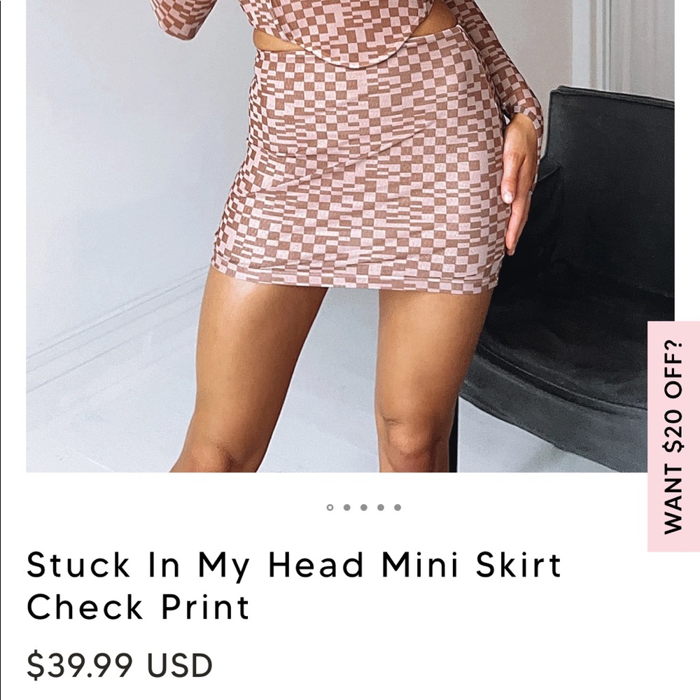 Stuck In My Head Mini Skirt Check Print